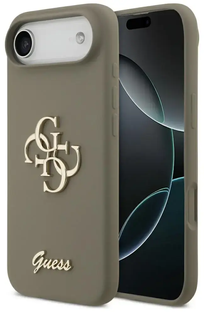 Guess Silicone Big 4G Script phone case for iPhone 17 Air brown