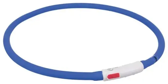 Reflective dog collar - Trixie Flash light ring USB, silicone, XS-XL: 70 cm|ø 10 mm, royal blue