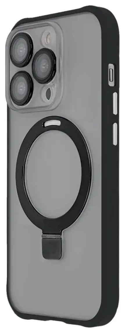 Ring Secure Mag telefono dėklas su stovu ir MagSafe palaikymu iPhone 15 Plus juodas