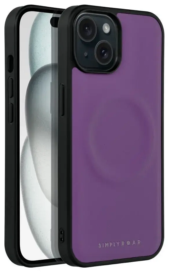 Roar Mag Morning back case silicone for Apple iPhone 15 Plus purple