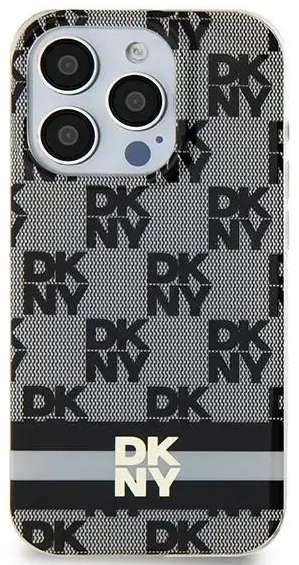 DKNY DKHMN61HCPTSK iPhone 11 | Xr 6.1" czarny|black hardcase IML Checkered Mono Pattern & Printed Stripes MagSafe