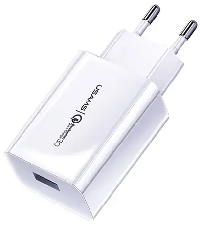 USAMS CC83TC01 tīkla lādētājs | 18W | QC3.0 | USB-A | balts