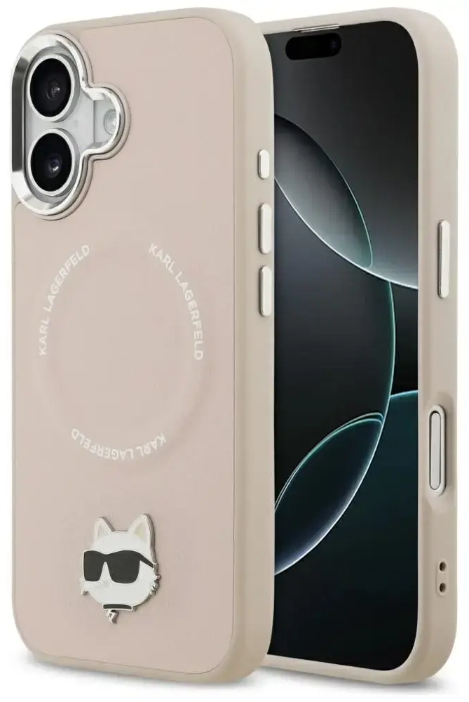 Karl Lagerfeld Choupette Pin MagSafe Case for iPhone 17 Pink