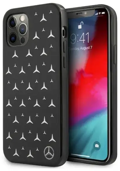 Mercedes MEHCP12LESPBK iPhone 12 Pro Max 6,7" czarny|black hardcase Silver Stars Pattern