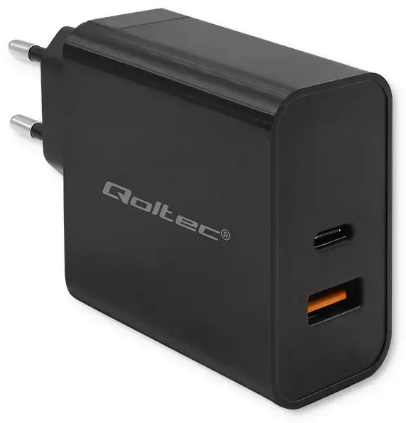 Qoltec Super Quick kelioninis įkroviklis | 65W | PD | USB-C, USB-A