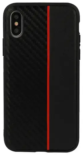 MOTO CARBON Case for Samsung Galaxy A6 Plus 2018 Black with red stripe