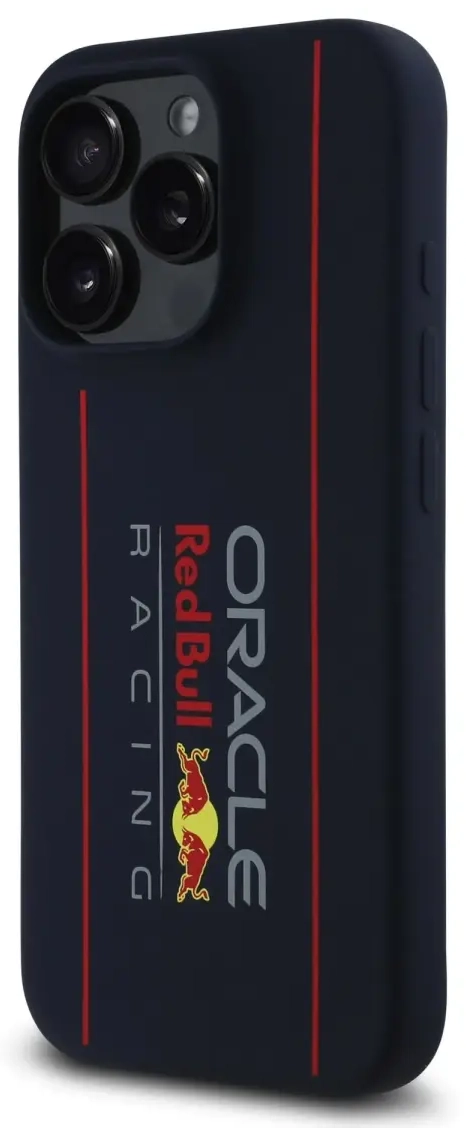 Red Bull Silicone Vertical Logo telefona maciņš priekš iPhone 16 Pro Max tumši zils ar MagSafe atbalstu