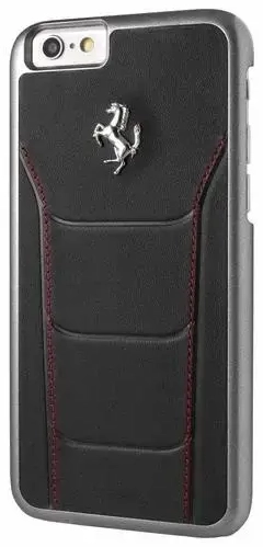 Ferrari FESEHCP6BKR iPhone 6|6S 488 kietas dėklas juodas|raudona siūlė