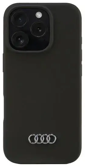 Audi Silicone Case iPhone 16 Pro 6.3" czarny|black hardcase AU-LSRIP16P-Q3|D1-BK