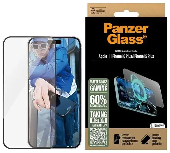 PanzerGlass Gaming Screen Protector iPhone 16 Plus 6.7" Ultra-Wide Fit 2859