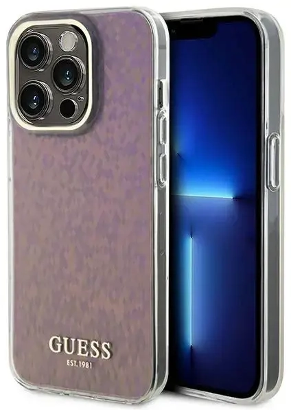 Guess GUHCP15XHDECMP iPhone 15 Pro Max 6.7" pink|pink hardcase IML Faceted Mirror Disco Iridescent