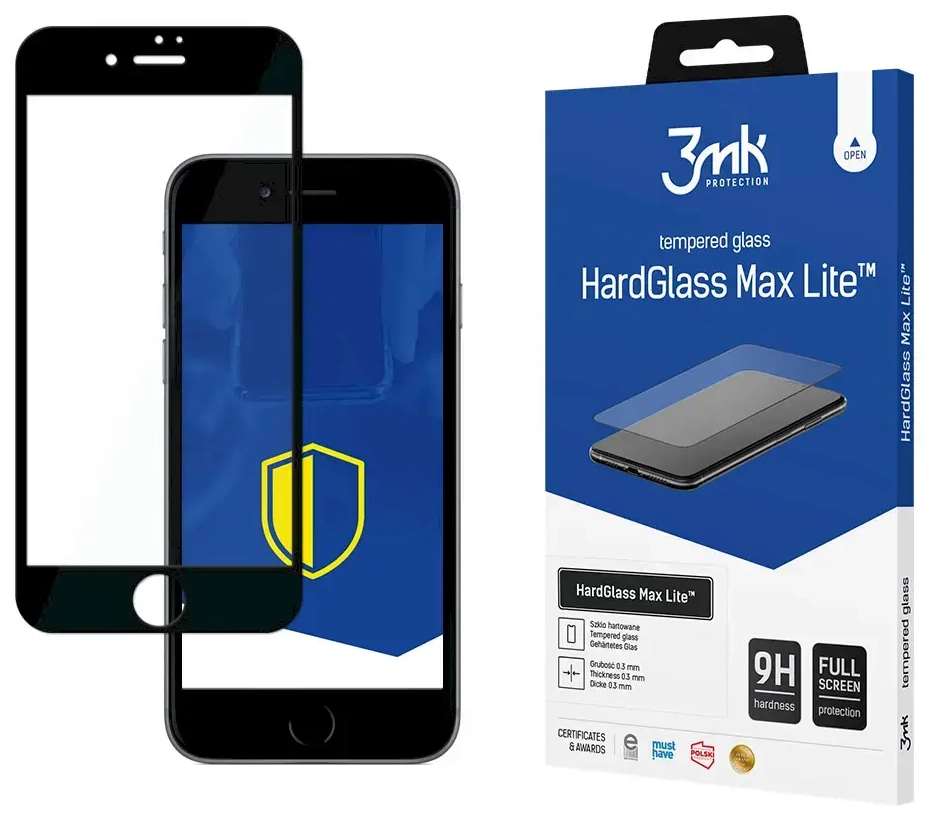 3mk HardGlass Max Lite™ tempered glass for phone iPhone 7 | iPhone 8 black