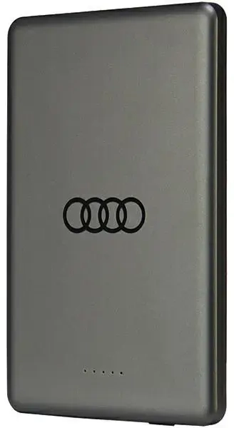 Audi Big Logo ārējais akumulators (powerbank) | 5000 mAh | 15W | USB-C, MagSafe | pelēks