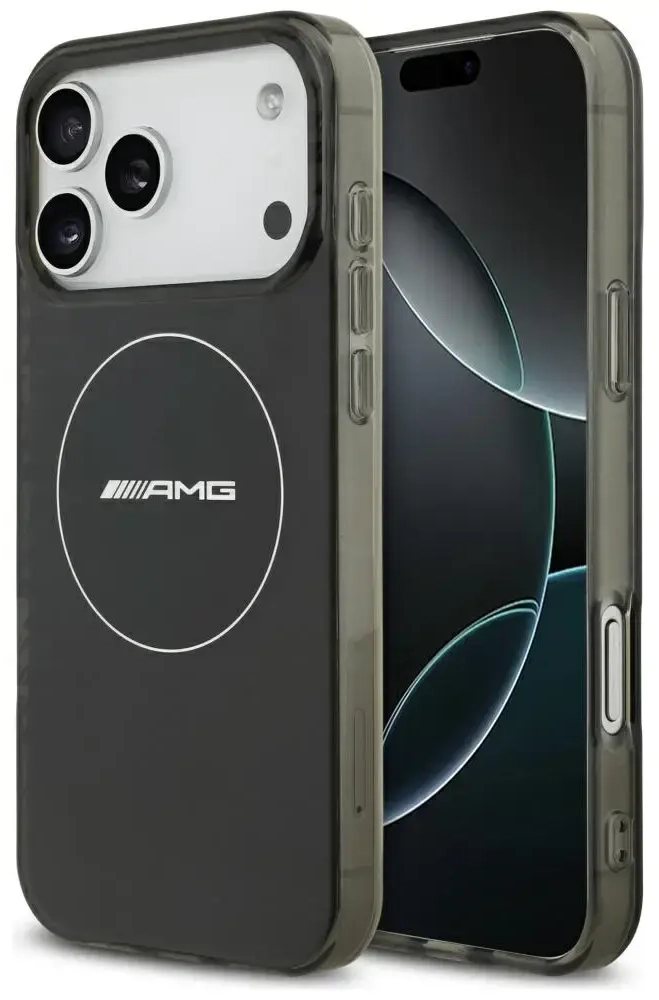 AMG Double Layer caurspīdīgs Smocked maciņš ar MagSafe atbalstu telefonam iPhone 17 Pro Max melns
