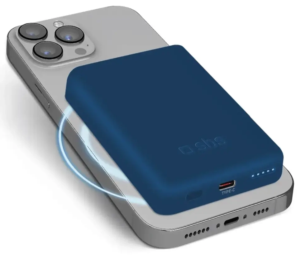 ārējais akumulators (powerbank) | 5000 mAh | MagSafe | zils