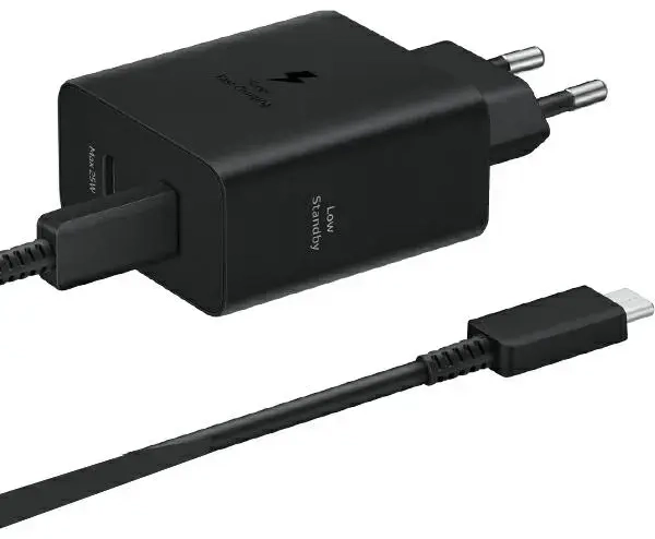 Samsung EP-T5020XBEGEU travel charger | 50W | PD | USB-C | with USB-C to USB-C cable included | black