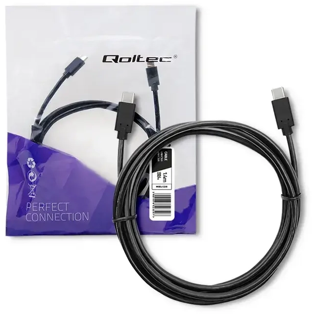 Qoltec andmeedastus- ja laadimiskaabel | USB-C kuni USB-C