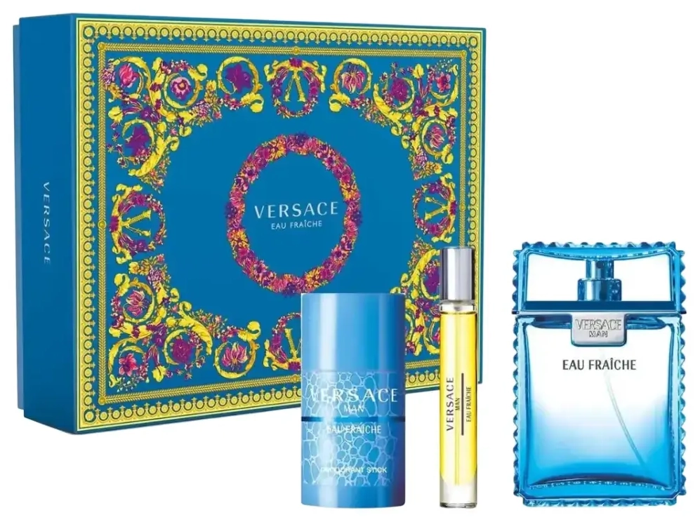 Set Versace: Eau Fraiche, Eau De Toilette, For Men, 100 ml + Eau Fraiche, Eau De Toilette, For Men, 10 ml + Eau Fraiche, Deodorant Stick, For Men, 75 ml