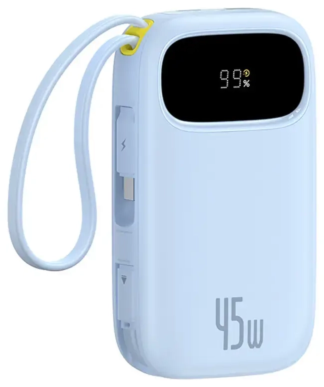 Baseus EnerFill FC31 išorinė baterija (powerbank) | 20 000 mAh | 45W | USB-C, Lightning | LED ekranas | mėlynas
