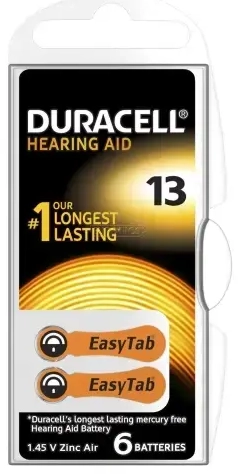 Duracell Hearing 13 (A13) blistera iepakojums 6 gab.