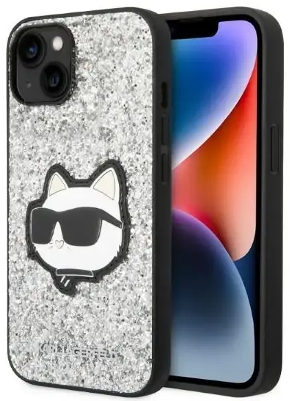 Karl Lagerfeld KLHCP14MG2CPS iPhone 14 Plus | 15 Plus 6,7" srebrny|silver hardcase Glitter Choupette Patch