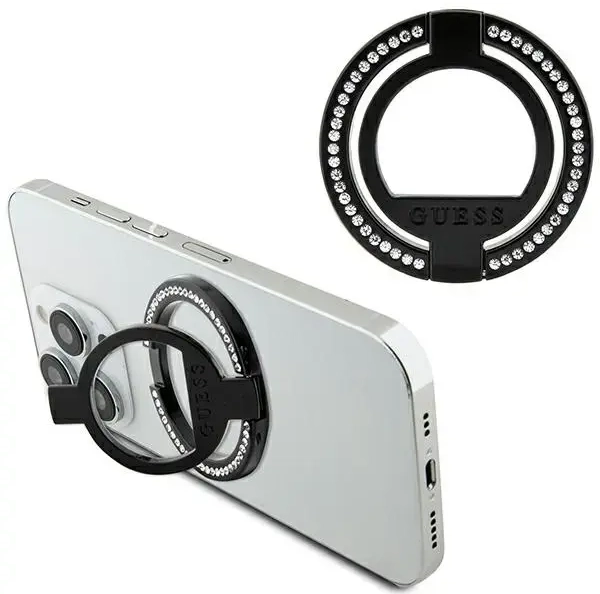 Guess MagSafe Ring stand GUMRSALDGK czarny|black Rhinestone