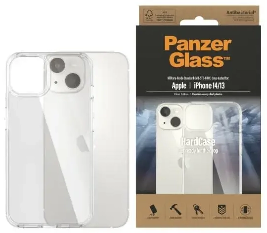 PanzerGlass HardCase iPhone 14|13 6,1" Antibacterial Military grade transparent 0401