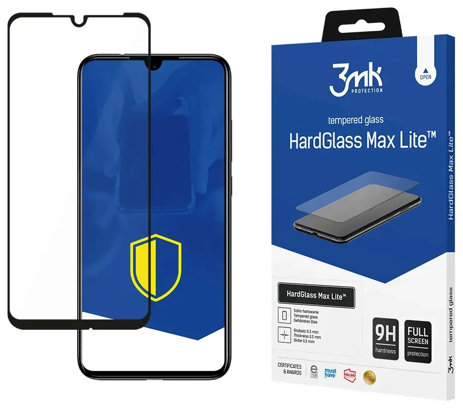 3MK HardGlass Max Lite tempered glass for phone Xiaomi Redmi Note 7 black