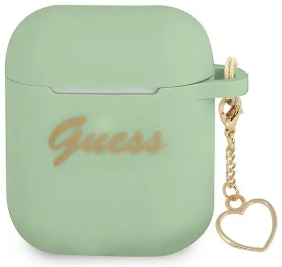 Guess GUA2LSCHSN AirPods cover zielony|green Silicone Charm Heart Collection