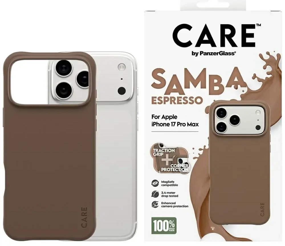 Case CARE by PanzerGlass Fashionable Samba MagSafe for iPhone 17 Pro Max espresso