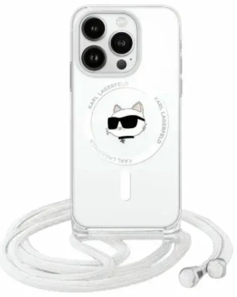 Karl Lagerfeld KLHMP16XHCCHNT iPhone 16   Pro Max 6.9" hardcase transparent IML Choupette Head & Cord Magsafe