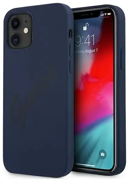 GUHCP12SLSVSBL Guess Silicone Vintage Cover for iPhone 12 mini 5.4 Blue