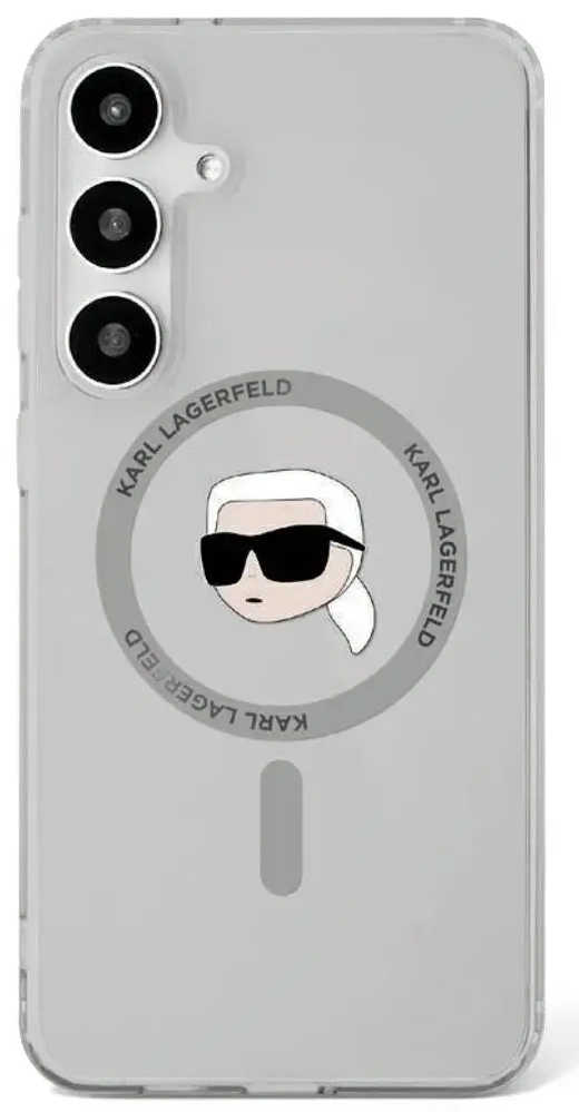 Etui Karl Lagerfeld Button Karl Head      Printed Logo MagSafe Samsung Galaxy S25 czarny