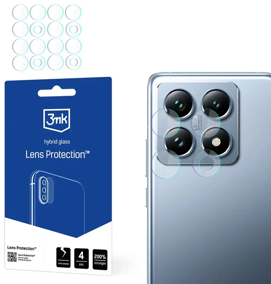 Hybrid Glass for Camera Lens 3mk Lens Protection for Xiaomi 14T | 14T Pro