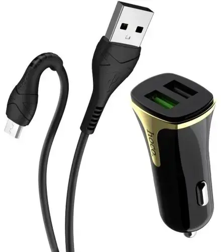 Hoco Z31 auto lādētājs | 18W | QC | USB-A | with Micro USB cable included