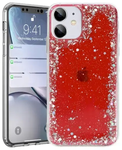 Fusion glue glitter silikona aizsargapvalks Samsung A326 Galaxy A32 5G sarkans