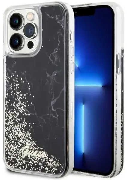 Guess GUHCP14XLCSGSGK iPhone 14 Pro Max 6.7" black|black hardcase Liquid Glitter Marble