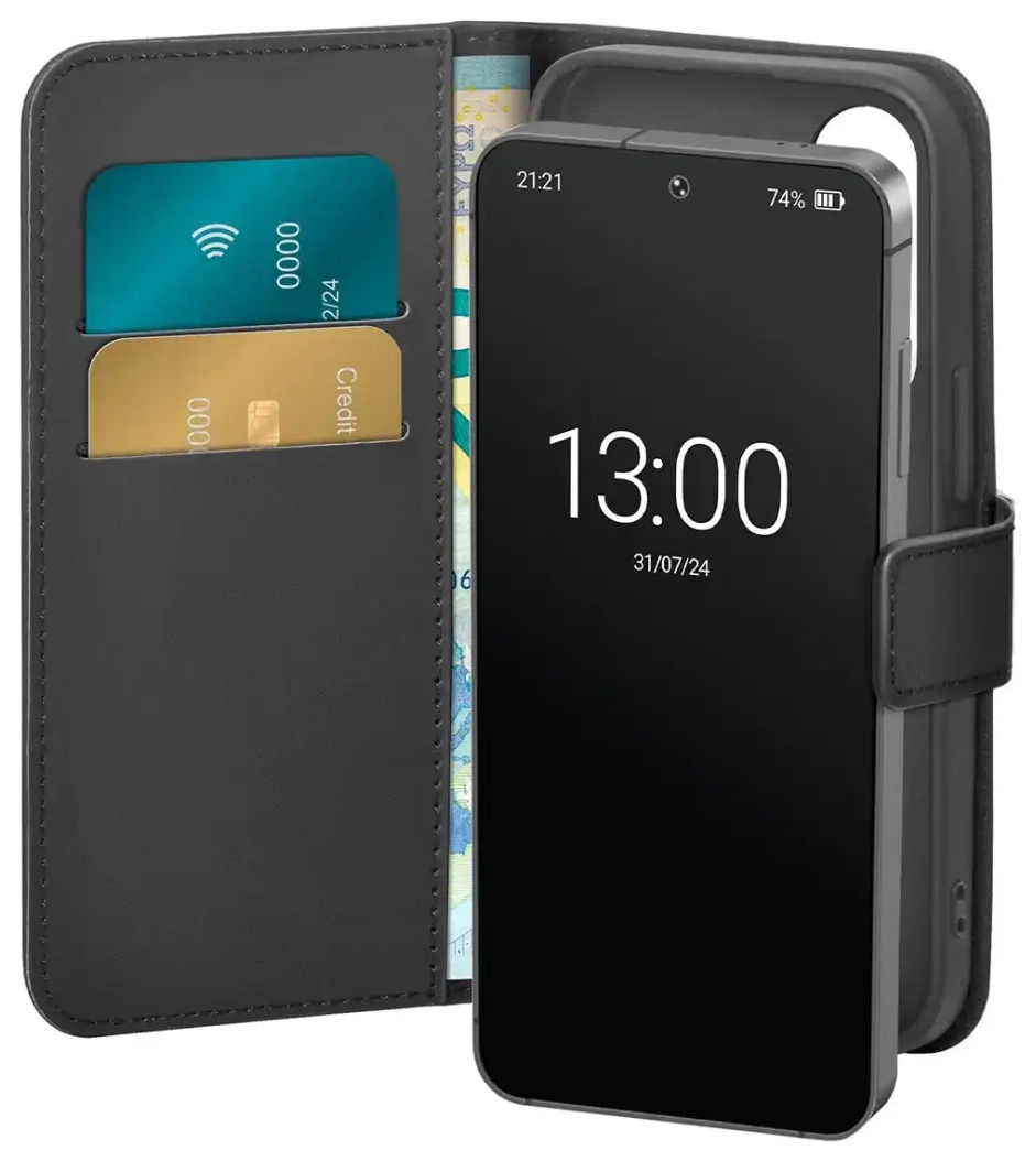 Puro Booklet Case klapi ja rahakotiga Samsung Galaxy S25+ jaoks – must