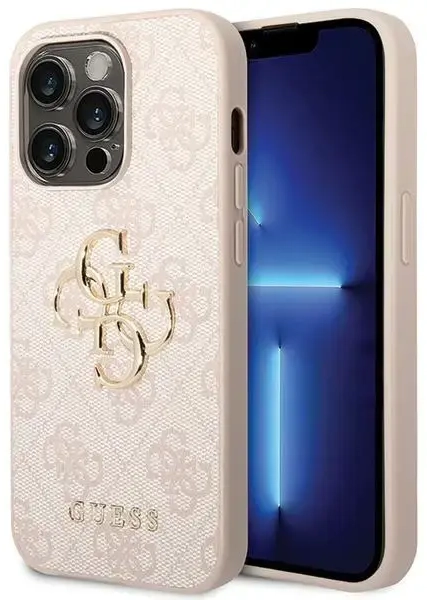 Guess GUHCP15L4GMGPI Apple iPhone 15 Pro 6.1" pink hardcase 4G Big Metal Logo
