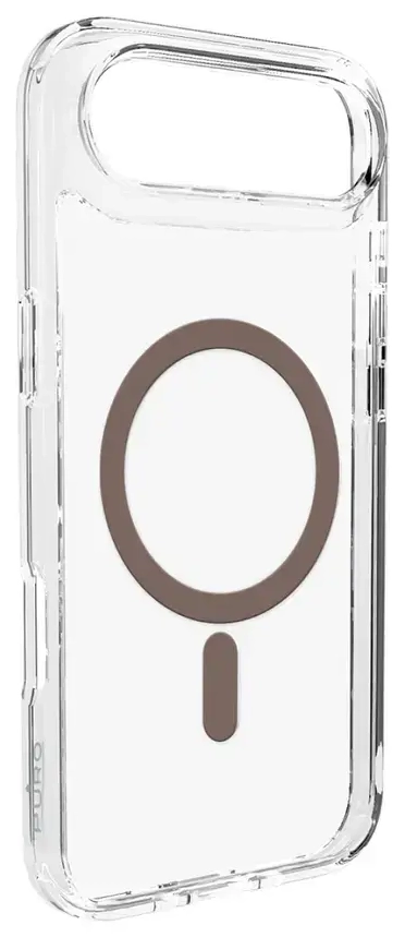 Puro Lite Mag TPU+PC Case Compatible with MagSafe for iPhone 17 Air - Transparent with Brown Ring
