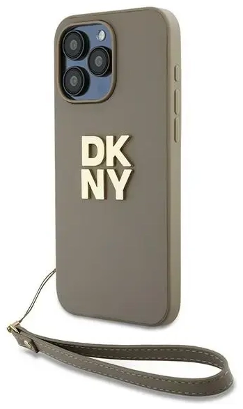 DKNY DKHCP15LPBSWSE iPhone 15 Pro 6.1" beżowy|beige hardcase Wrist Strap Stock Logo
