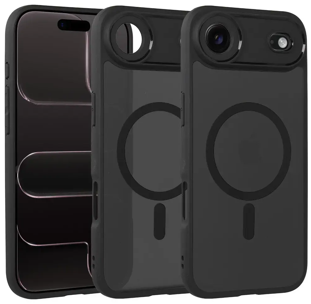 Full Matte Mag telefono dėklas su MagSafe palaikymu iPhone 17 Air juodas