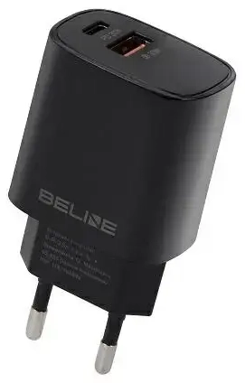 Charger wall tīkla lādētājs | 30W | GaN | USB-C, USB-A | melns