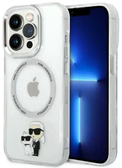 Karl Lagerfeld MagSafe Compatible Case IML Karl and Choupette NFT for iPhone 14 Pro Max Transparent