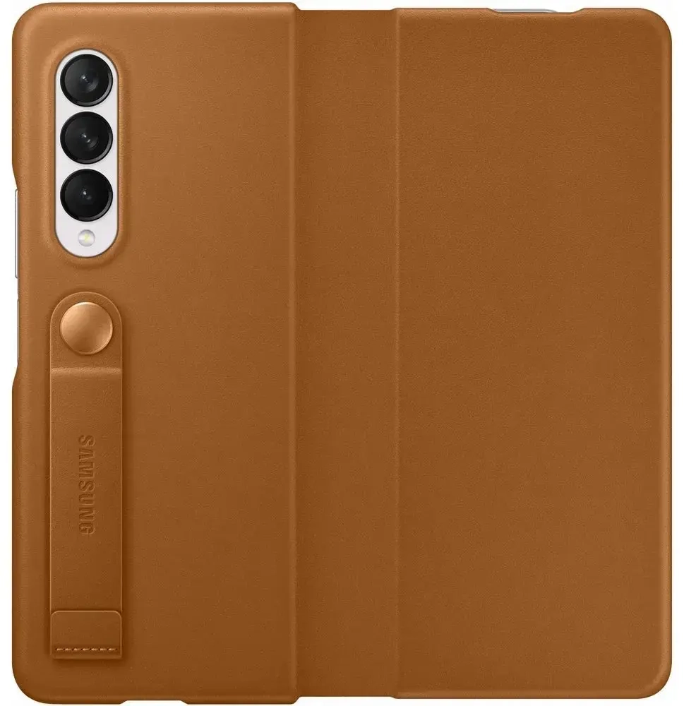 EF-FF926LA Samsung Leather Flip Cover for Galaxy Z Fold 3 Camel