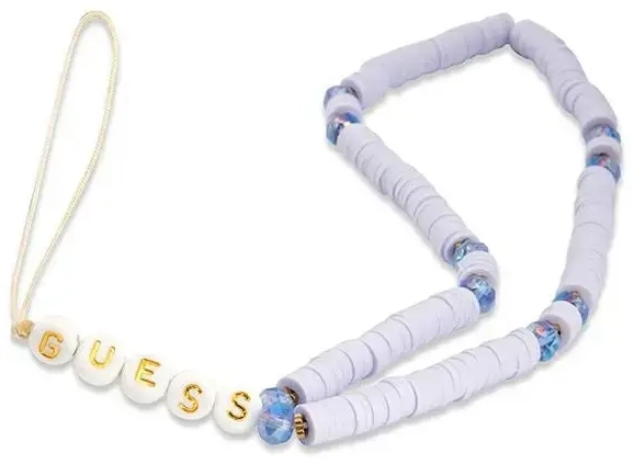 Guess zawieszka GUSTPEARU Phone Strap lilak|lilac Heishi Beads