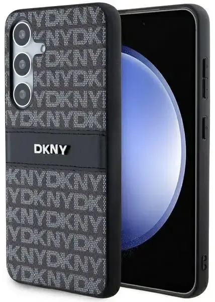 DKNY Leather Mono Stripe & Metal Logo case for Samsung Galaxy S24 - black