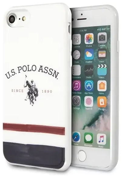 US Polo USHCI8PCSTRB iPhone 7|8|SE 2020 | SE 2022 biały|white Tricolor Pattern Collection