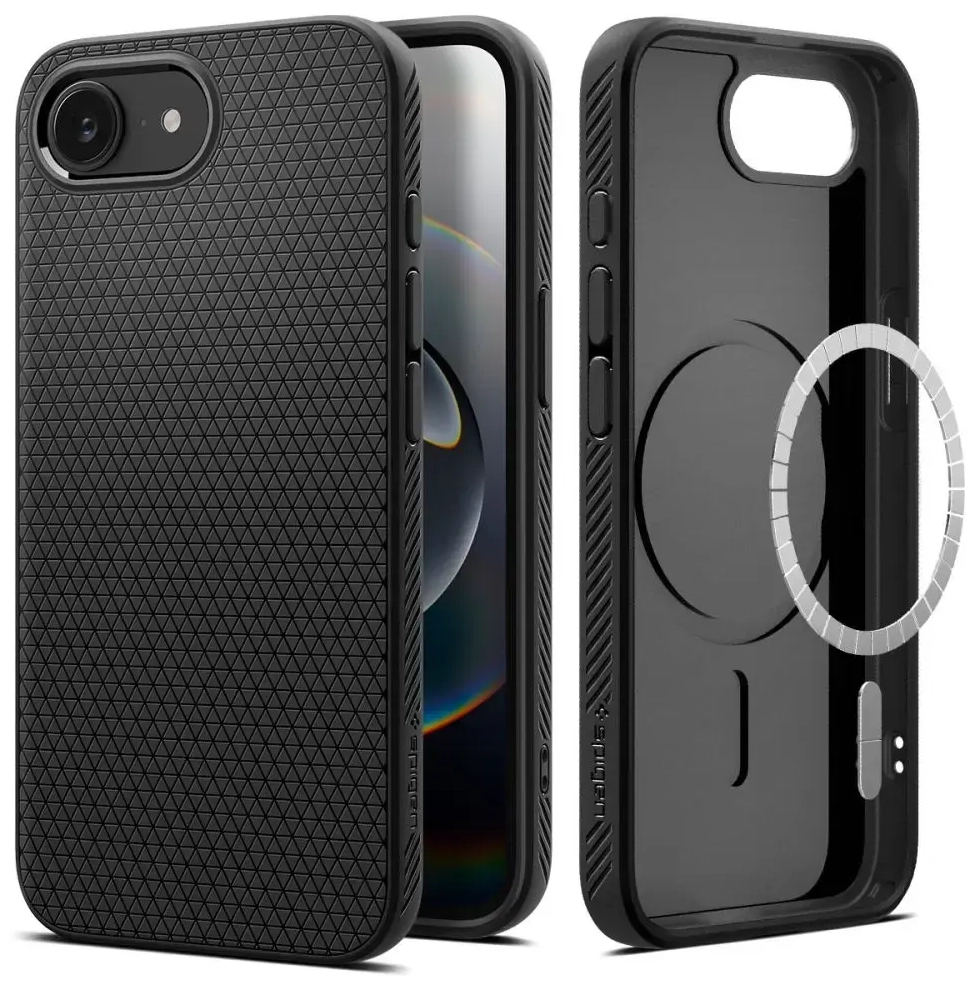 Spigen Liquid Air Mag с MagSafe чехол для телефона для iPhone 16e матово-черный с MagSafe