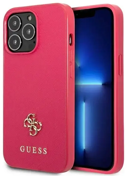 Guess GUHCP13LPS4MF iPhone 13 Pro | 13 6,1" różowy|pink hardcase Saffiano 4G Small Metal Logo